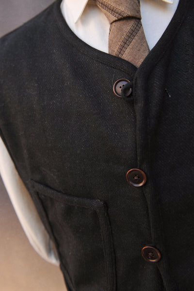 Cruiser Vest - Deep Charcoal Wool - L, XL
