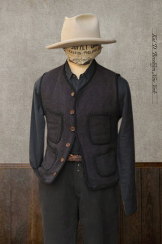 Cruiser Vest (shorter version) - Overdyed Chevron Wool - S/M