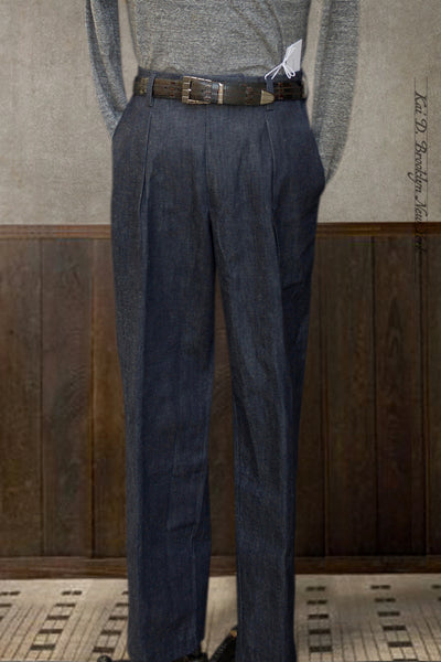 Sheffield Trousers - Raw Cotton Hemp Denim - S, M, L