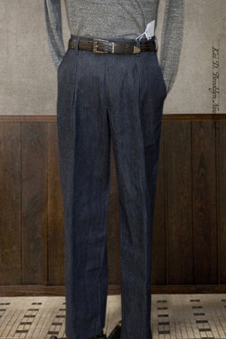 Sheffield Trousers - Raw Cotton Hemp Denim - S, M, L