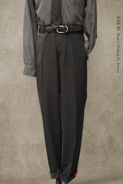 Borough Pants - Cotton Linen Herringbone - Black - 30, 32 34, 36, 38