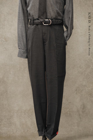 Borough Pants - Cotton Linen Herringbone - Black - 30, 32 34, 36, 38