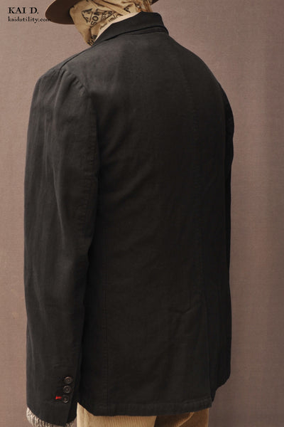 Garment Dyed Shoemaker Jacket - Black -  S/M, M/L