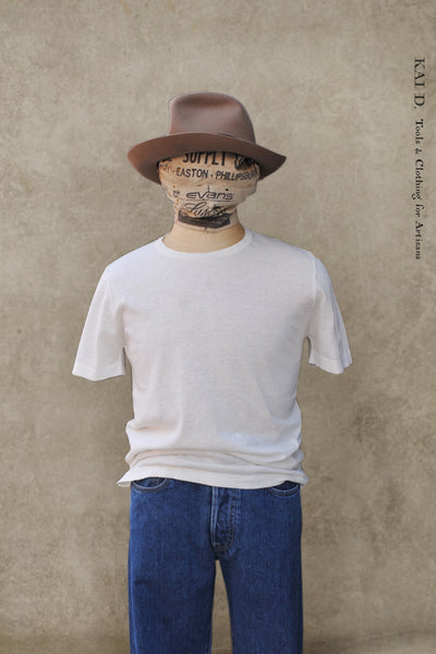 Fine Gauge Cotton Linen Tee - Eggshell - 3, 4, 5