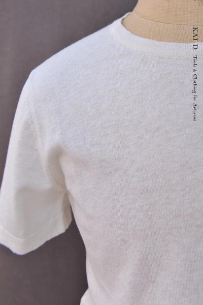 Fine Gauge Cotton Linen Tee - Eggshell - 3, 4, 5
