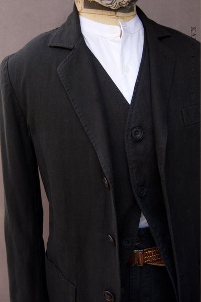 Garment Dyed Shoemaker Jacket - Black -  S/M, M/L