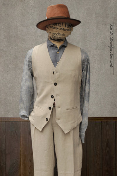Daniel Vest -Natural LInen - M, L