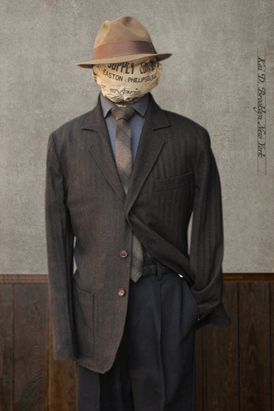 Shoemaker Jacket - Brown Wool Herringbone  - L
