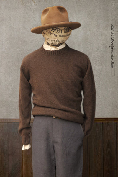 Mongolian Yak Wool Sweater - Walnut Brown - S, M, XL