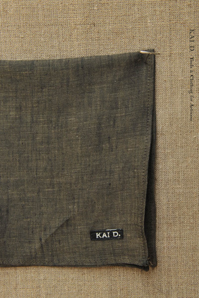 Italian Linen Pocket Square - Dark Green Heather