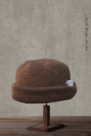 40s USN Wool Beanie - Dark Vintage Brown