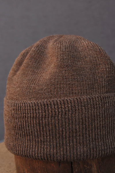 40s USN Wool Beanie - Dark Vintage Brown