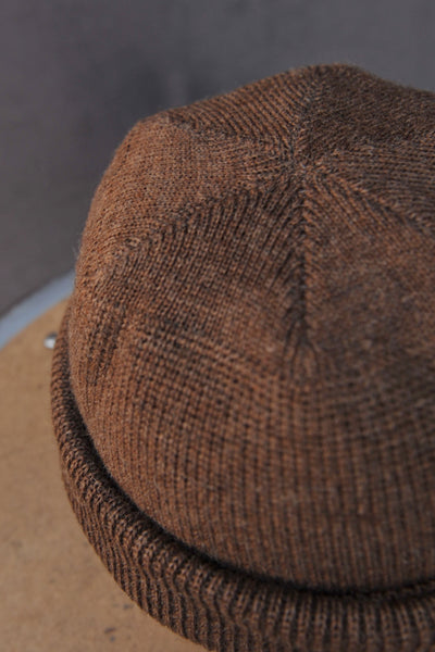 40s USN Wool Beanie - Dark Vintage Brown