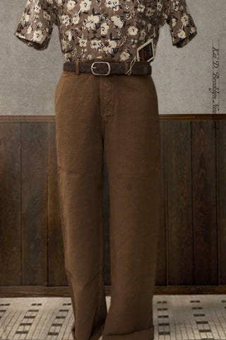 Heavy Linen Wide Leg Chore Pants - Date - 32, 34. 36