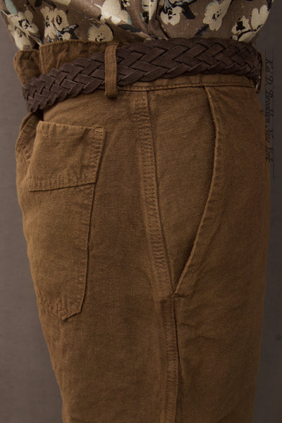 Heavy Linen Wide Leg Chore Pants - Date - 32, 34. 36