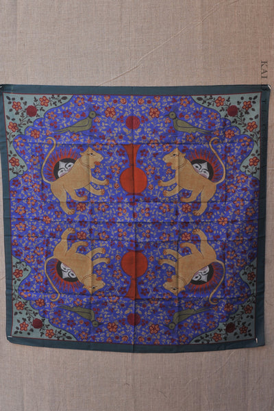 Ispahan Square Scarf - Folk Blue