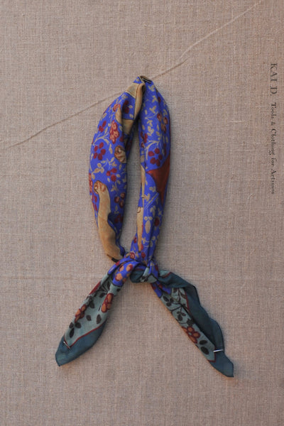 Ispahan Square Scarf - Folk Blue