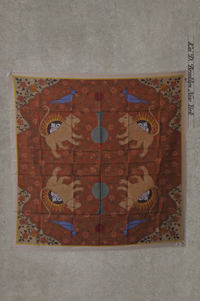 Ispahan Square Scarf - Folk Brown