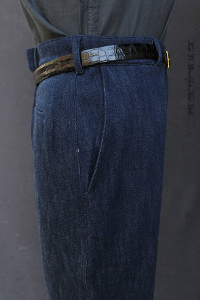 Balloon Trousers -Cotton Wool Denim - 48, 50