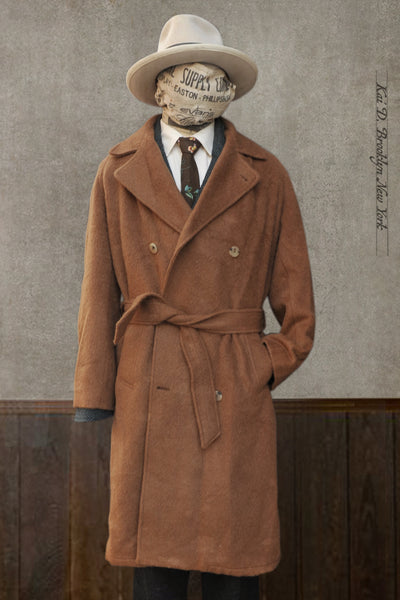 Grandad Wool Trench - Alpaca Wool - Pecan - 48 (NO RETURN)