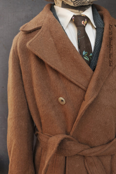 Grandad Wool Trench - Alpaca Wool - Pecan - 48 (NO RETURN)