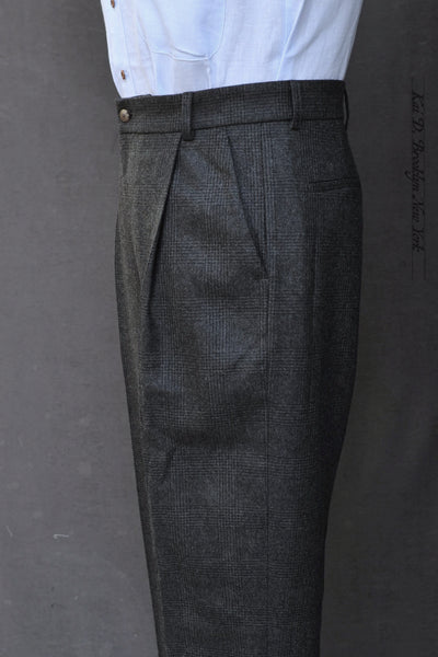 Grandad Trousers - Prince of Wale Wool - 48 (fits like 31)