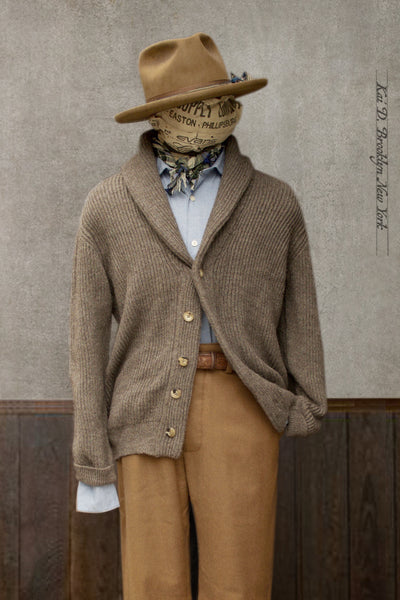 Shawl Collar Cardigan - Dark Grey - 48 (M), 52(XL) (NO RETURN)