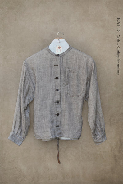 Edith Belted Shirt - Double Face Mini Gingham - XS, S