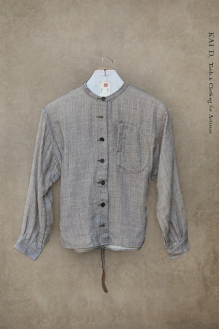 Edith Belted Shirt - Double Face Mini Gingham - XS, S