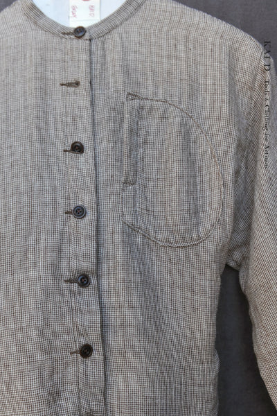 Edith Belted Shirt - Double Face Mini Gingham - XS, S