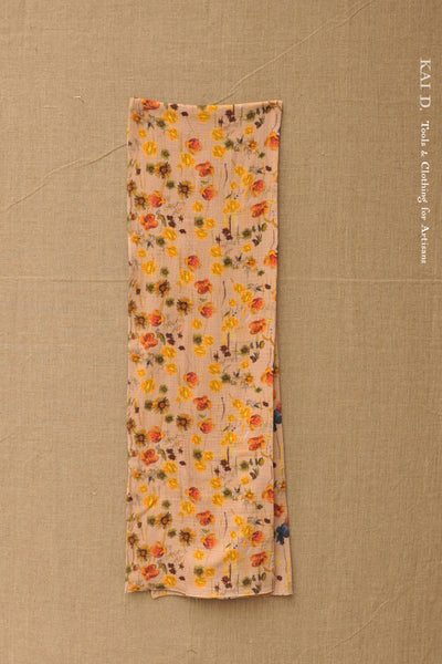 Skinny Scarf - Cotton Double Gauze Floral