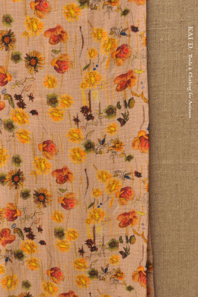 Skinny Scarf - Cotton Double Gauze Floral