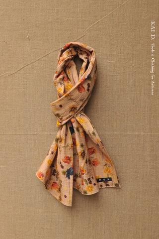 Skinny Scarf - Cotton Double Gauze Floral