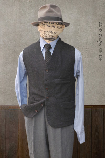 Shoemaker's Vest - Deep Charcoal Flannel - XXL, XXXL