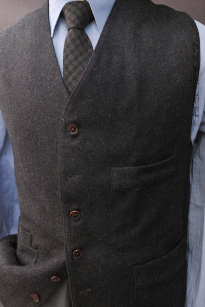 Shoemaker's Vest - Deep Charcoal Flannel - XXL, XXXL