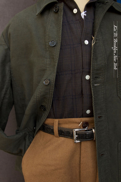 French Moleskin Work Jacket -  Dark Green - 44(M),, 46(L), 48(XL), 50(XXL)