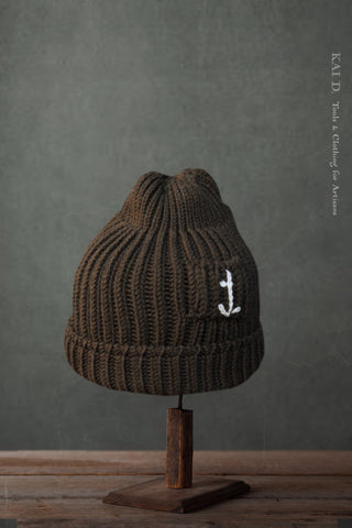 Heavy Gauge Ribbed Beanie - Dark Olive - One Size