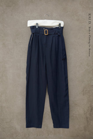Kaylee Belted Pants - Deep Sea Blue - S, M, L