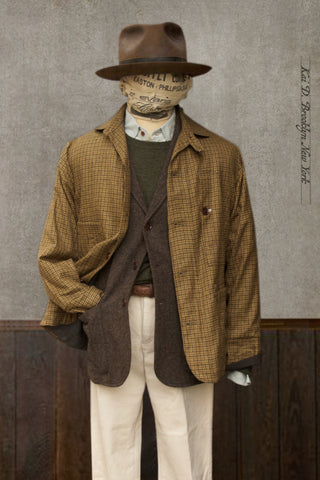 Degas Work Jacket - English Wool - Gold Check - M, L