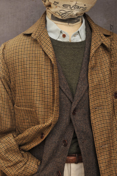 Degas Work Jacket - English Wool - Gold Check - M, L