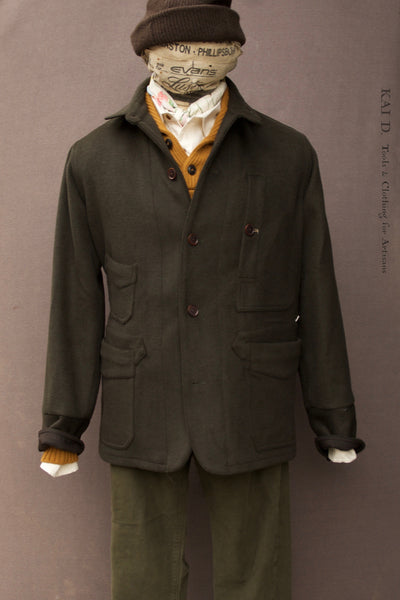 Degas Work Jacket - Wool cashmere - Deep Olive - S, M, L, XL (NO RETURN)