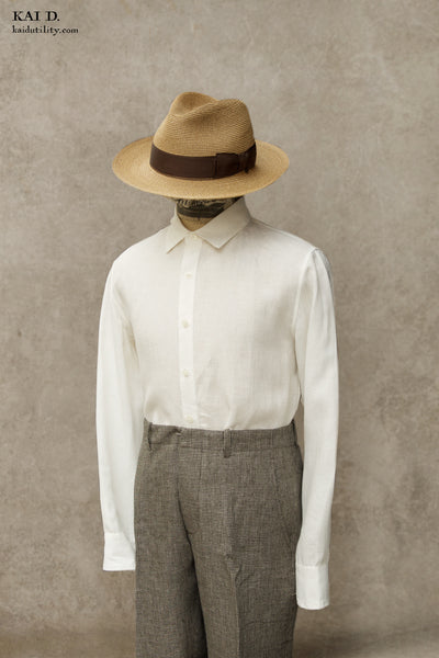 Delancey Shirt - Belgian Linen - Oyster White - S, M, L, XL, XXL