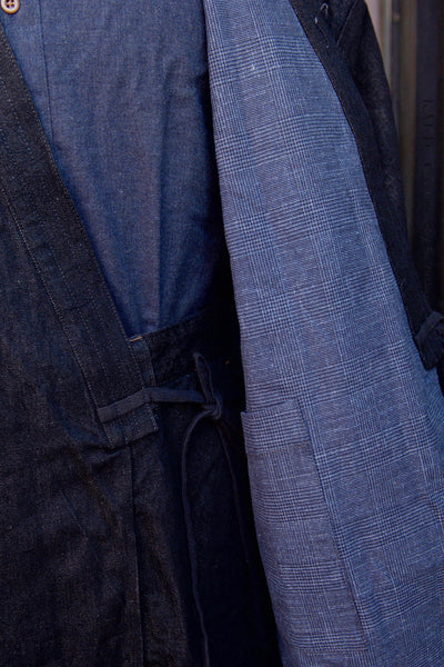 Double Layer Japanese Farmer Coat - Soft Denim - M (NO RETURN)