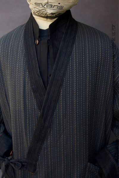 Double Layer Japanese Farmer Coat - Soft Denim - M (NO RETURN)