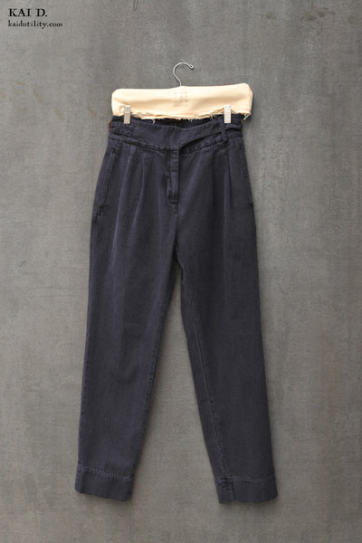 Isa Belted Pants - Garment Dyed Denim - XS, S, M,  L