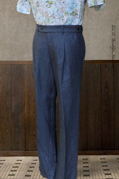 Journeyman Trousers - Blue Heather Light Linen - 30, 32, 34