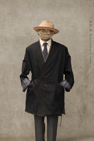 Double Layer Japanese Farmer Coat - Soft Denim - M (NO RETURN)