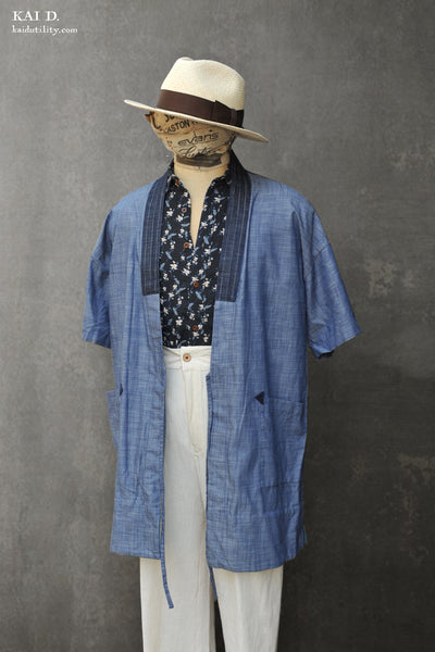 MIyama Short Sleeve Kimono Shirt - Light Denim