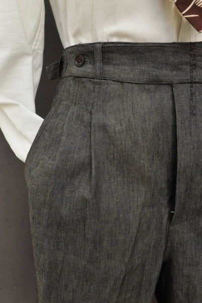 1940s Bermuda Shorts - Light Cotton Linen Denim - 30, 32, 34