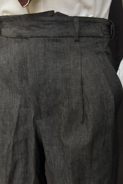 1940s Bermuda Shorts - Light Cotton Linen Denim - 30, 32, 34